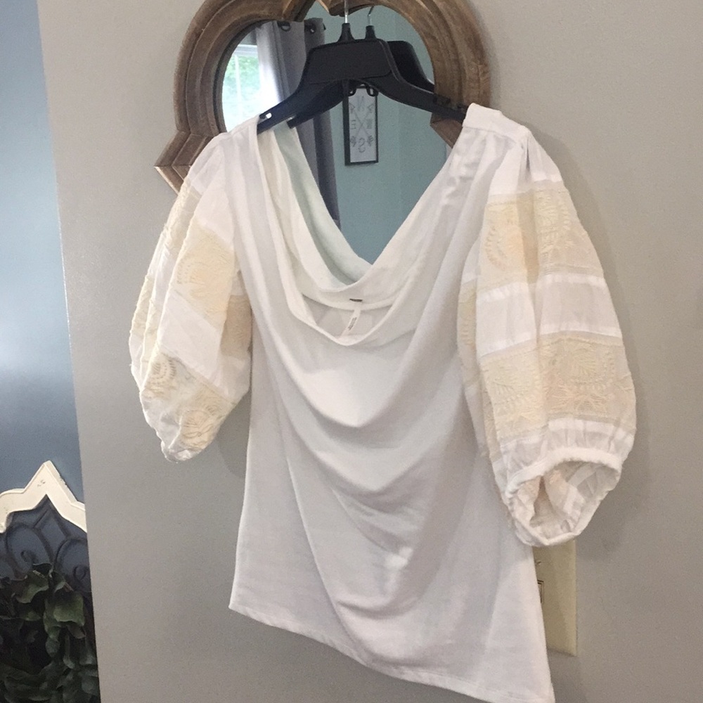 Free people Cream and white off the shoulder